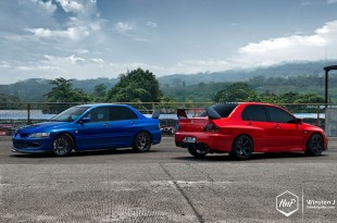 evolutionduel-02 (Warriors of the Rising Sun // Lancer Evolution VIII Duo Photoshoot)