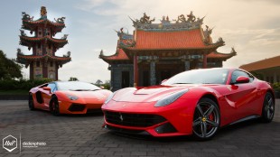 may14w (Wallpaper Wednesday // Bali Exotic Duo // Ferrari F12 and Aventador)